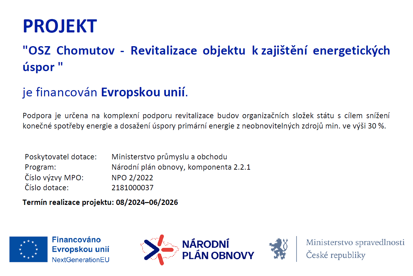 PROJEKT OSZ Chomutov – Revitalizace objektu k zajištění energetických úspor
